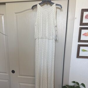 Adrianna Papell ivory beaded gown